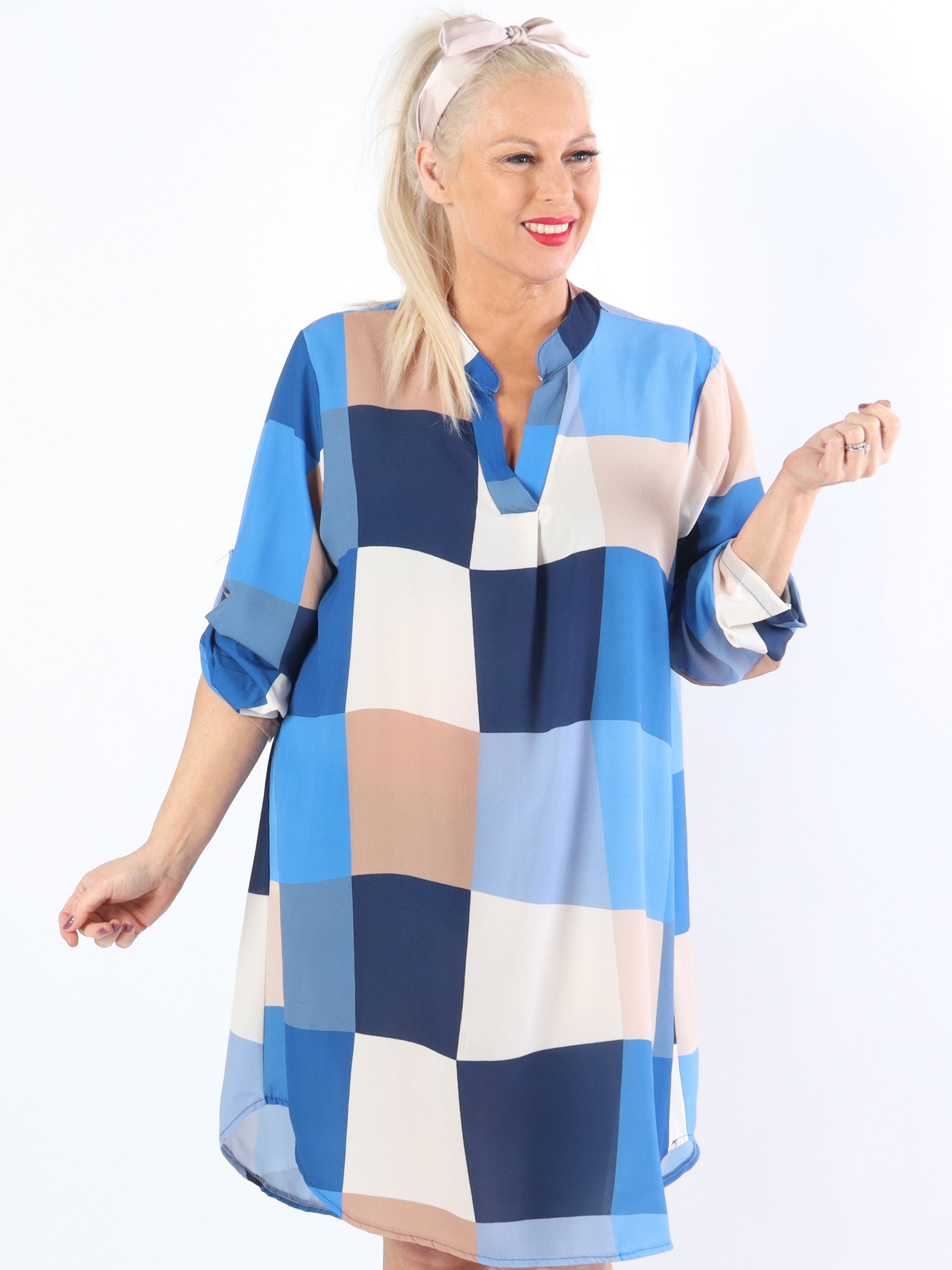 Vanesa Dress Check - Lätt och luftig plus size klänning